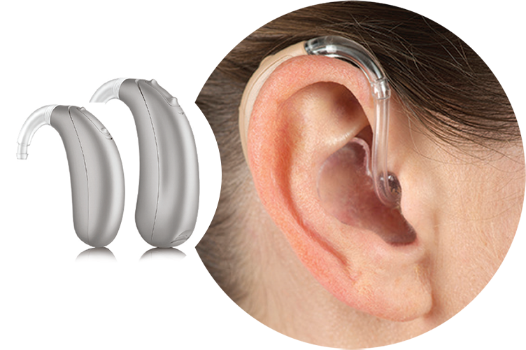 Aparelho auditivo BTE — retroauricular